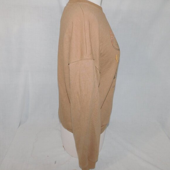 AE American Eagle Women's M Funday Mushroom Skeleton Brown crewneck Sweatshirt - Picture 8 of 10